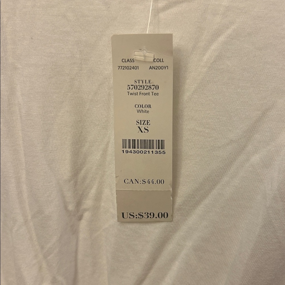 White House Black Market White Short Sleeve Twist Tee Size XS NWT - Picture 3 of 5